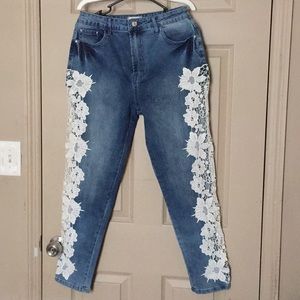 FLORAL DEMIN JEANS